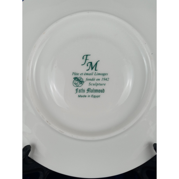 Fathi Mahmoud Limoges Egypt Porcelain Cup & Saucer King Tut & Pyramids Design - Picture 4 of 7